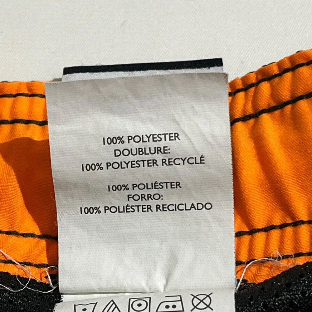 Nike Mens Board Swim Trunks Pockets Lined Shorts Athletic Black Orange M